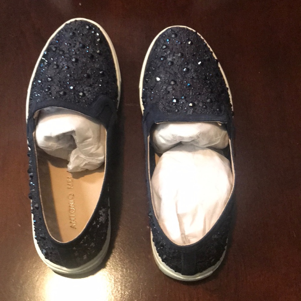 Antonio Melani Garnertwo New Navy sparkly studded slip on shoes
